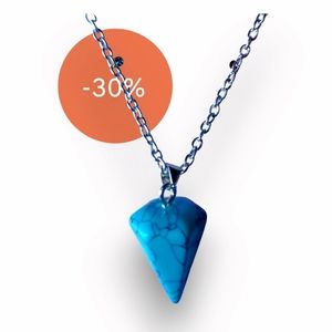 Beautiful turquoise necklace silver pendant